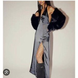 FREE PEOPLE Dance 'Till‎ Dawn Black Midi Dress Size M NEW WITH TAG